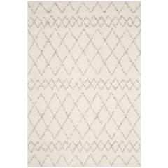 BERBER SHAG, CREAM / LIGHT GREY, 6' X 9', Area Rug