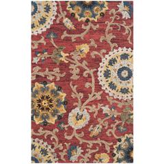 BLOSSOM, RED / MULTI, 6' X 9', Area Rug