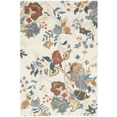 BLOSSOM, IVORY / BLUE, 5' X 8', Area Rug, BLM975A-5