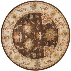 BERGAMA, BROWN / IVORY, 8' X 8' Round, Area Rug
