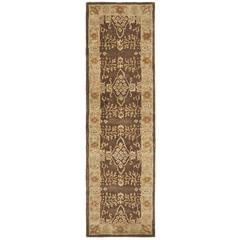 BERGAMA, BROWN / GREEN, 2'-3" X 8', Area Rug