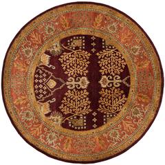 BERGAMA, RED / RUST, 8' X 8' Round, Area Rug