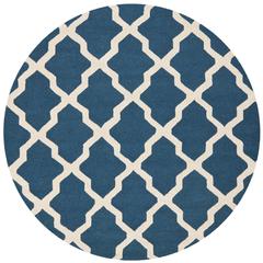 CAMBRIDGE, NAVY BLUE / IVORY, 8' X 8' Round, Area Rug, CAM121G-8R