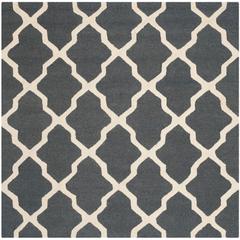 CAMBRIDGE, DARK GREY / IVORY, 8' X 8' Square, Area Rug, CAM121X-8SQ