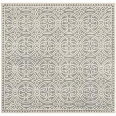 CAMBRIDGE, SILVER / IVORY, 8' X 8' Square, Area Rug, CAM123D-8SQ