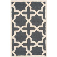CAMBRIDGE, DARK GREY / IVORY, 2'-6" X 6', Area Rug, CAM125X-26