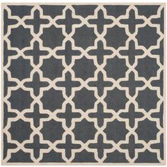 CAMBRIDGE, DARK GREY / IVORY, 8' X 8' Square, Area Rug, CAM125X-8SQ
