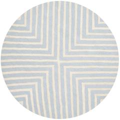 CAMBRIDGE, LIGHT BLUE / IVORY, 8' X 8' Round, Area Rug, CAM129A-8R