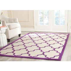 CAMBRIDGE, IVORY / PURPLE, 6' X 9', Area Rug