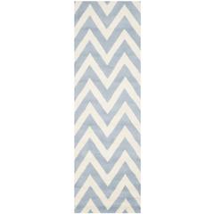 CAMBRIDGE, LIGHT BLUE / IVORY, 2'-6" X 12', Area Rug, CAM139A-212