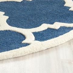CAMBRIDGE, NAVY / IVORY, 8' X 8' Round, Area Rug, CAM140G-8R