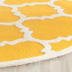 CAMBRIDGE, GOLD / IVORY, 8' X 8' Round, Area Rug, CAM140Q-8R