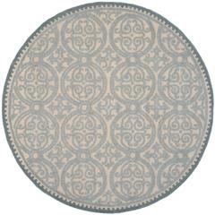 CAMBRIDGE, DUSTY BLUE / CEMENT, 6' X 6' Round, Area Rug