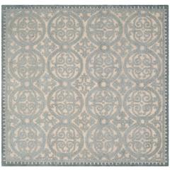 CAMBRIDGE, DUSTY BLUE / CEMENT, 8' X 8' Square, Area Rug
