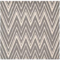 CAMBRIDGE, DARK GREY / IVORY, 8' X 8' Square, Area Rug, CAM711D-8SQ