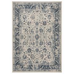CHARLESTON, IVORY / BLUE, 6' X 9', Area Rug