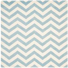 CHATHAM, BLUE / IVORY, 7' X 7' Square, Area Rug, CHT715B-7SQ