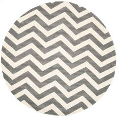 CHATHAM, DARK GREY / IVORY, 7' X 7' Round, Area Rug, CHT715D-7R