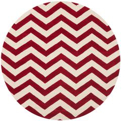 CHATHAM, RED / IVORY, 7' X 7' Round, Area Rug, CHT715G-7R