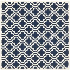 CHATHAM, DARK BLUE / IVORY, 7' X 7' Square, Area Rug, CHT727C-7SQ
