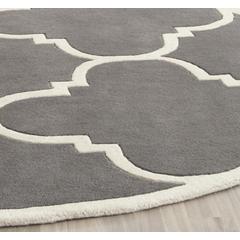 CHATHAM, DARK GREY / IVORY, 9' X 9' Round, Area Rug, CHT730D-9R
