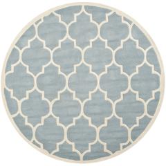 CHATHAM, BLUE / IVORY, 5' X 5' Round, Area Rug, CHT733B-5R