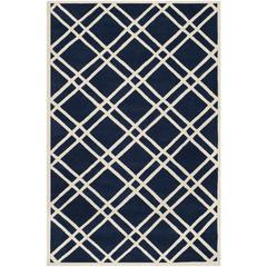 CHATHAM, DARK BLUE / IVORY, 8'-9" X 12', Area Rug, CHT740C-9