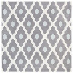 CHATHAM, IVORY / DARK GREY, 7' X 7' Square, Area Rug, CHT748D-7SQ