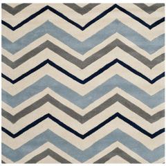 CHATHAM, IVORY / DARK GREY, 7' X 7' Square, Area Rug, CHT749X-7SQ
