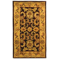 CLASSIC, DARK PLUM / GOLD, 2'-6" X 6', Area Rug