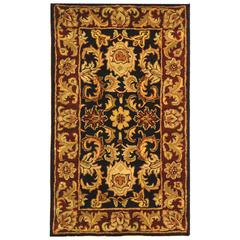 CLASSIC, BLACK / BURGUNDY, 2'-6" X 6', Area Rug