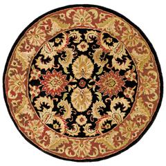 CLASSIC, BLACK / BURGUNDY, 8' X 8' Round, Area Rug