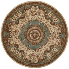 CLASSIC, IVORY / LIGHT BLUE, 8' X 8' Round, Area Rug