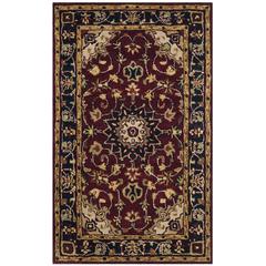 CLASSIC, BURGUNDY / NAVY, 3' X 5', Area Rug