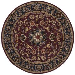 CLASSIC, BURGUNDY / NAVY, 8' X 8' Round, Area Rug