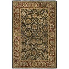 CLASSIC, DARK OLIVE / RED, 6' X 9', Area Rug