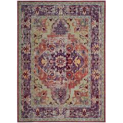 CLAREMONT, PURPLE / CORAL, 6' X 9'-2", Area Rug
