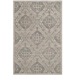 CARNEGIE, TAUPE / LIGHT BLUE, 6'-7" X 9'-2", Area Rug