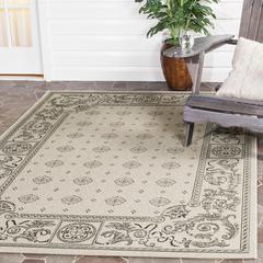COURTYARD, SAND / BLACK, 5'-3" X 7'-7", Area Rug, CY1356-3901-5