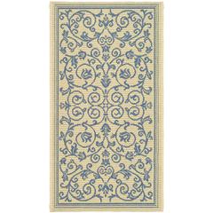 COURTYARD, NATURAL / BLUE, 2'-3" X 12', Area Rug, CY2098-3101-212