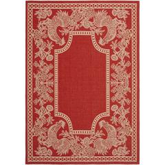 COURTYARD, RED / NATURAL, 6'-7" X 9'-6", Area Rug, CY3305-3707-6