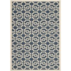 COURTYARD, NAVY / BEIGE, 6'-7" X 9'-6", Area Rug, CY6015-268-6