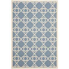 COURTYARD, BLUE / BEIGE, 6'-7" X 9'-6", Area Rug, CY6032-243-6