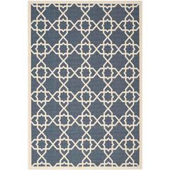 COURTYARD, NAVY / BEIGE, 6'-7" X 9'-6", Area Rug, CY6032-268-6