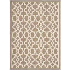 COURTYARD, MOCHA / BEIGE, 6'-7" X 9'-6", Area Rug
