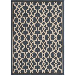 COURTYARD, NAVY / BEIGE, 6'-7" X 9'-6", Area Rug, CY6071-268-6