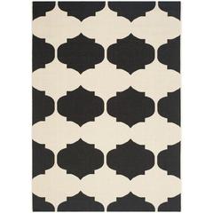 COURTYARD, BEIGE / BLACK, 6'-7" X 9'-6", Area Rug, CY6162-256-6