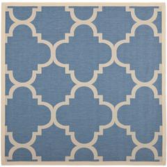 COURTYARD, BLUE / BEIGE, 6'-7" X 6'-7" Square, Area Rug, CY6243-243-7SQ