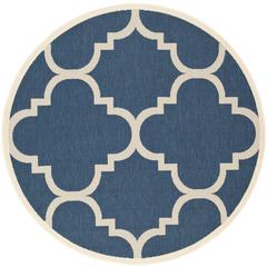 COURTYARD, NAVY / BEIGE, 7'-10" X 7'-10" Round, Area Rug, CY6243-268-8R