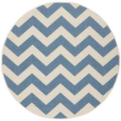 COURTYARD, BLUE / BEIGE, 6'-7" X 6'-7" Round, Area Rug, CY6244-243-7R